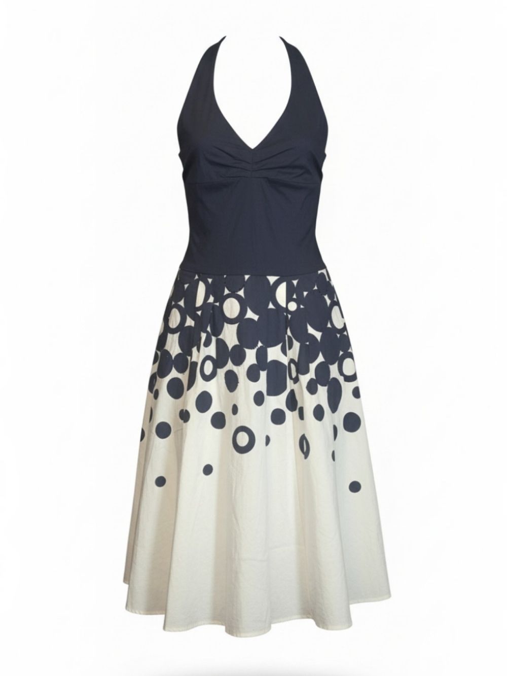 Saint Tropez West Navy and Cream Polka Dot Dress